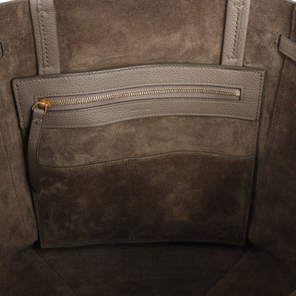 Celine Cabas Phantom Small Leather Shoulder Bag in Taupe