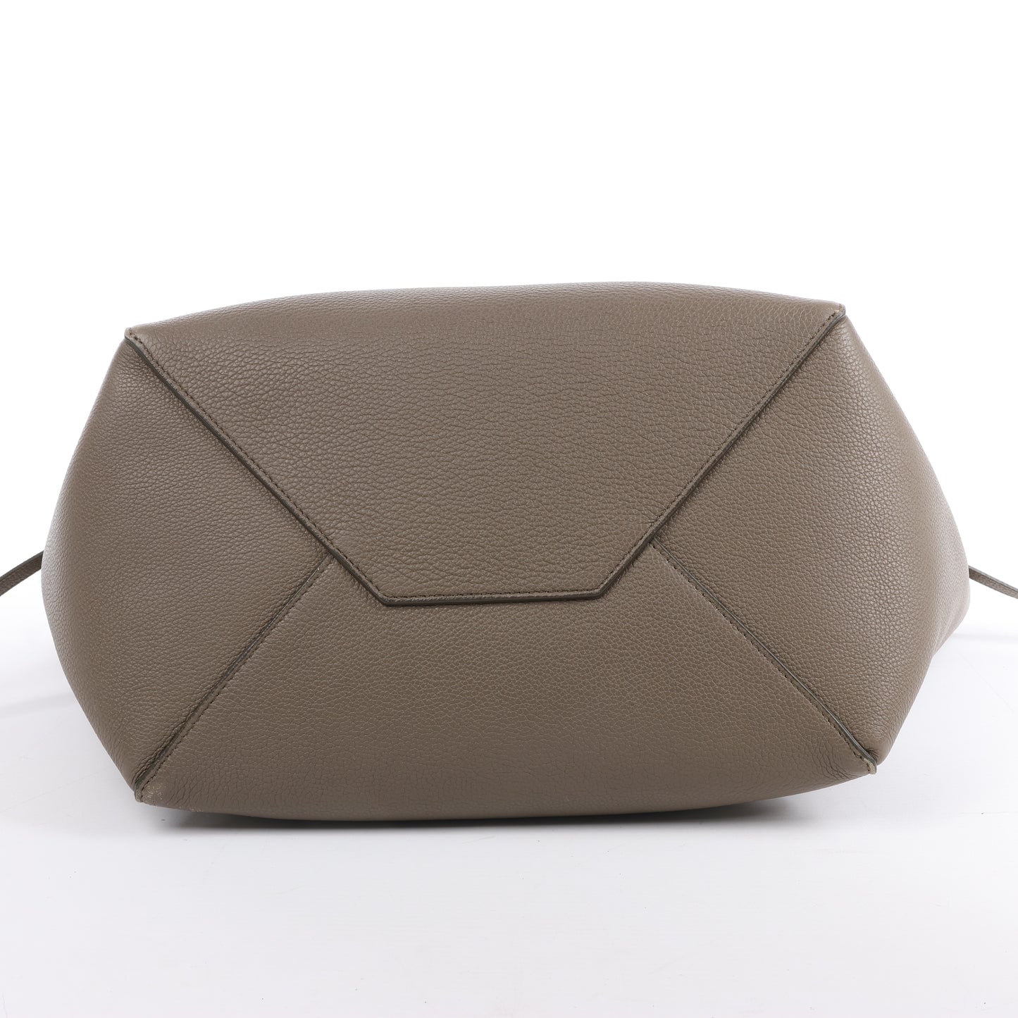 Celine Cabas Phantom Small Leather Shoulder Bag in Taupe