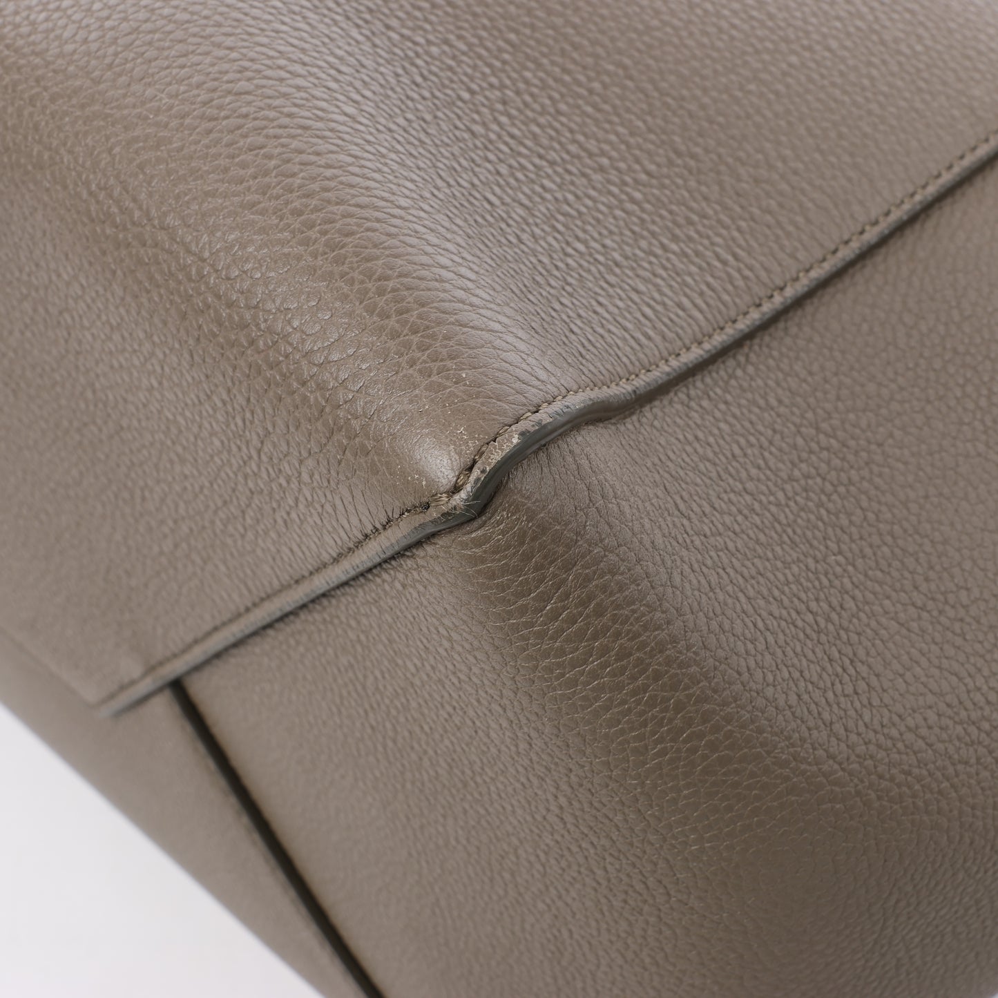 Celine Cabas Phantom Small Leather Shoulder Bag in Taupe