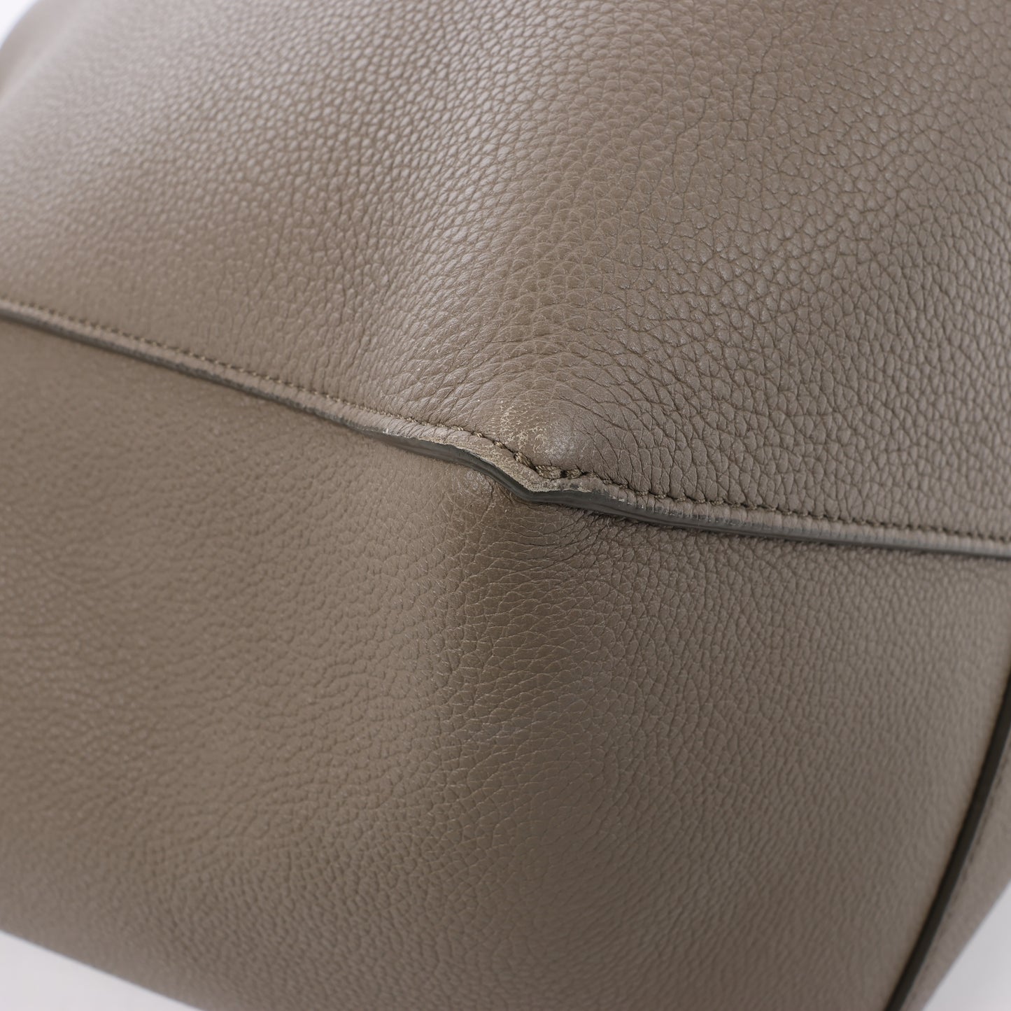 Celine Cabas Phantom Small Leather Shoulder Bag in Taupe