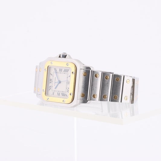 Cartier Santos Galbee W20011C4 1566BB084033 SS×YG QZ Ivory-Face Watch