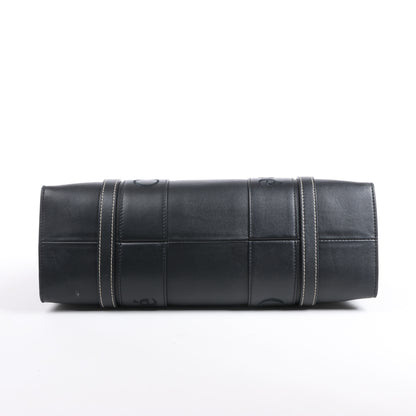 Chloe Woody Medium Leder-Einkaufstasche Schwarz