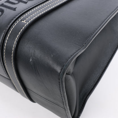 Chloe Woody Medium Leder-Einkaufstasche Schwarz
