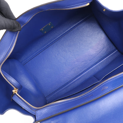 CELINE Trapezleder x Wildleder 2Way Handtasche in Blau