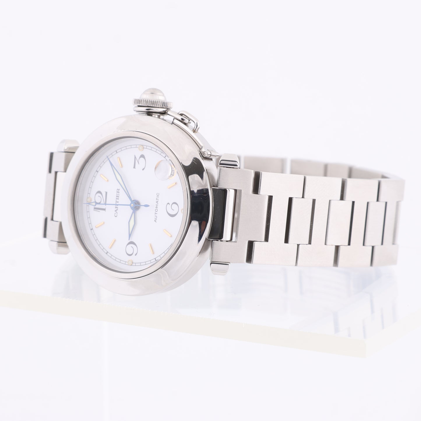 CARTIER Pasha C W31015M7 2324CC532110 SS AT White Dial Watch