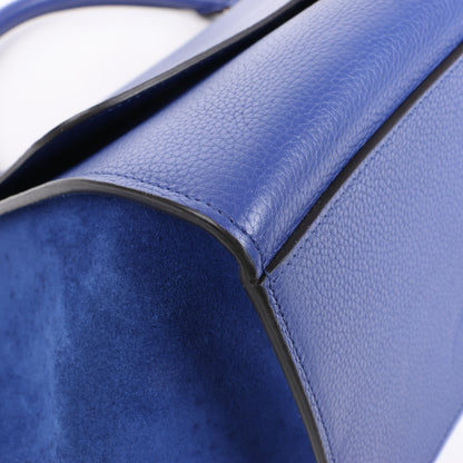 CELINE Trapezleder x Wildleder 2Way Handtasche in Blau