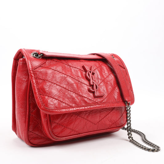 Saint Laurent Paris Niki Baby Lederkette Umhängetasche Rot 533037