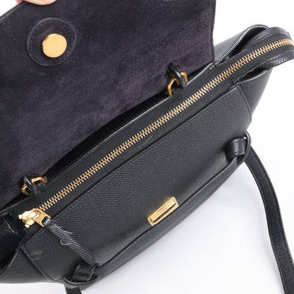 CELINE Gürteltasche aus genarbtem Kalbsleder, Micro 2Way Handtasche in Schwarz