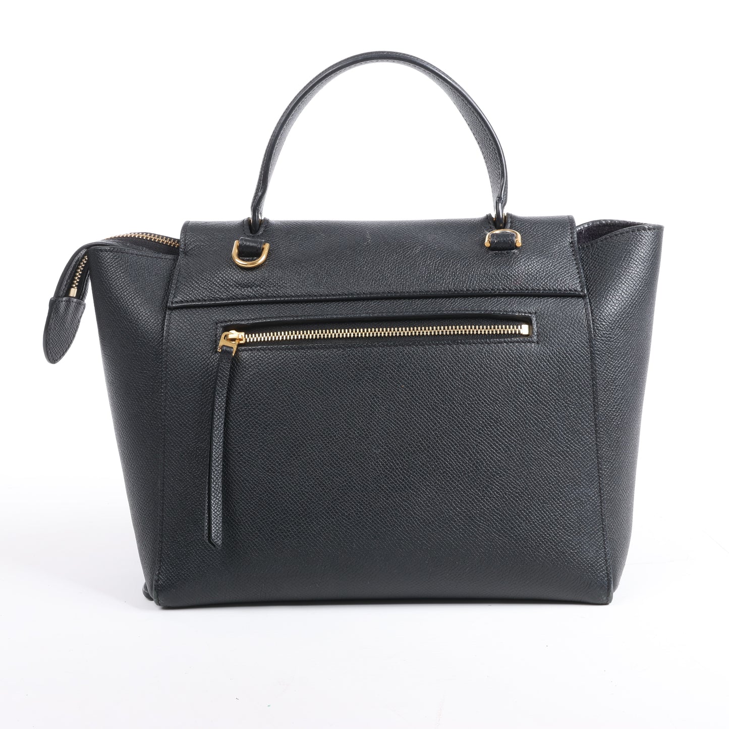 CELINE Gürteltasche aus genarbtem Kalbsleder, Micro 2Way Handtasche in Schwarz
