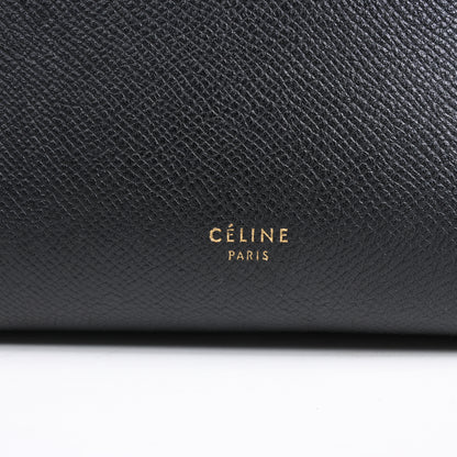 CELINE Gürteltasche aus genarbtem Kalbsleder, Micro 2Way Handtasche in Schwarz