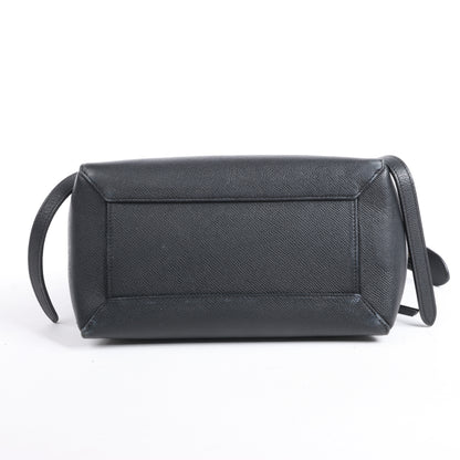 CELINE Gürteltasche aus genarbtem Kalbsleder, Micro 2Way Handtasche in Schwarz