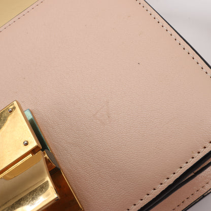 CELINE Classic Box kleine Umhängetasche aus Leder in Puderbeige