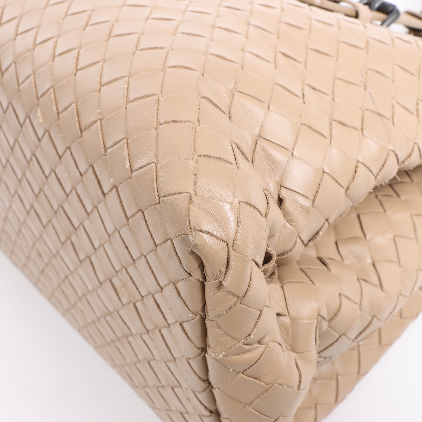 Bottega Veneta Intrecciato Roma Lederhandtasche in Beige