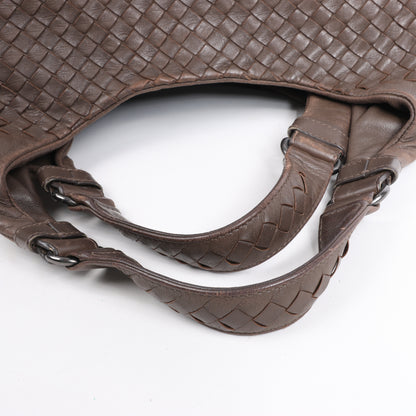 Bottega Veneta Intrecciato Campana Leder Umhängetasche in Braun