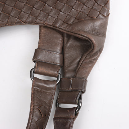 Bottega Veneta Intrecciato Campana Leder Umhängetasche in Braun