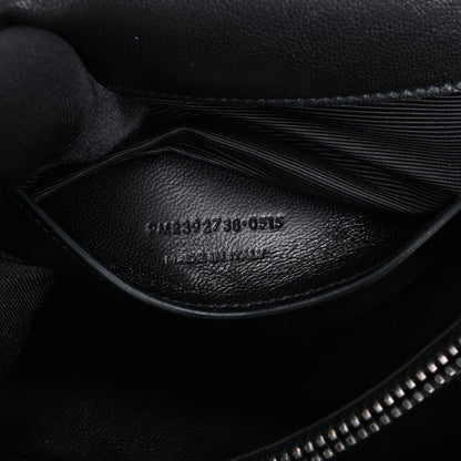Sac bandoulière chaîne en cuir Saint Laurent Paris College noir