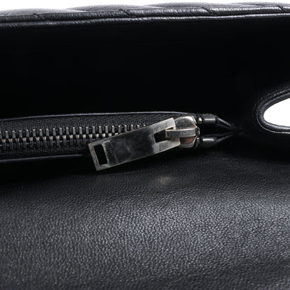 Sac bandoulière chaîne en cuir Saint Laurent Paris College noir