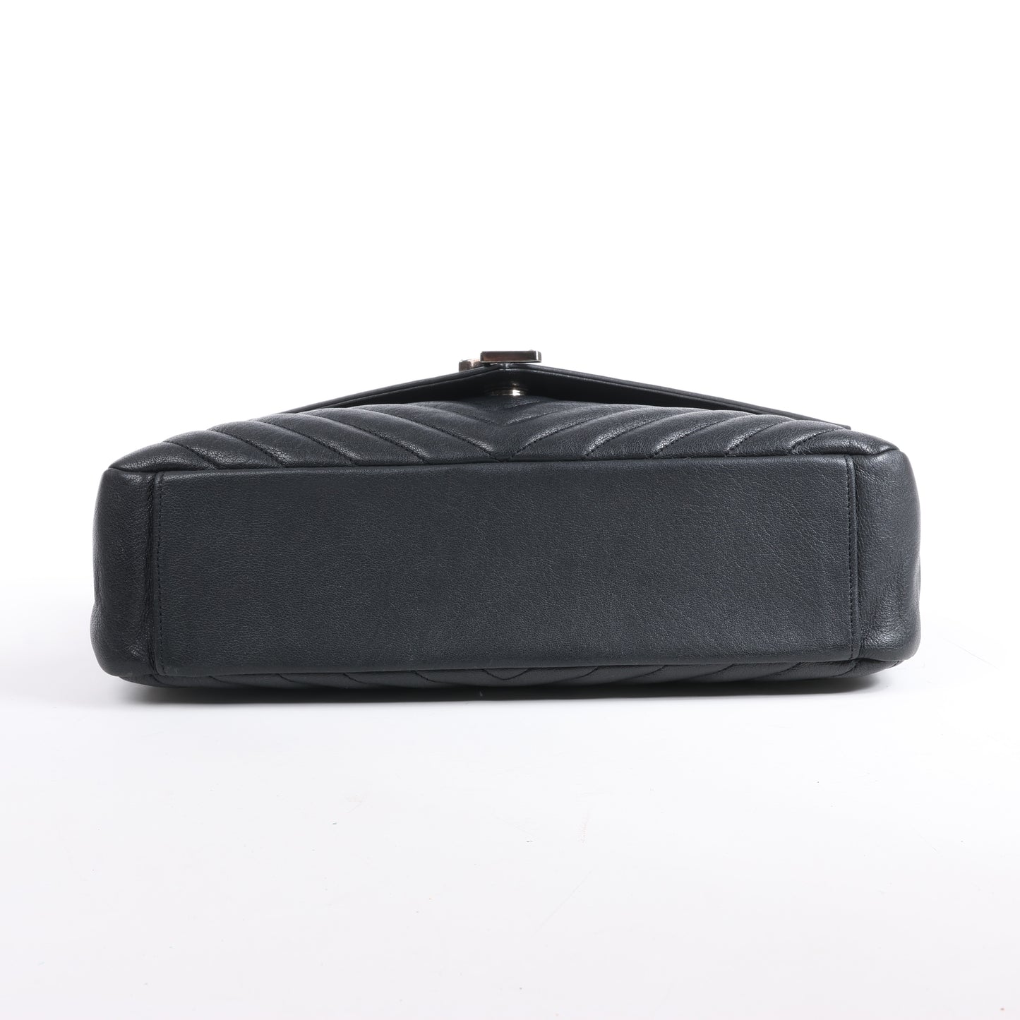 Sac bandoulière chaîne en cuir Saint Laurent Paris College noir