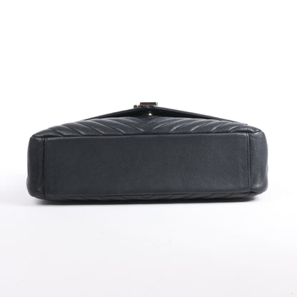 Sac bandoulière chaîne en cuir Saint Laurent Paris College noir