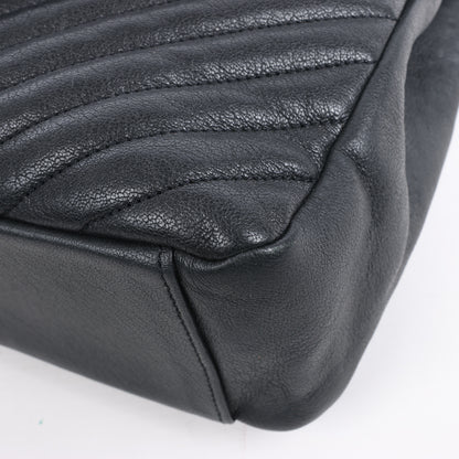 Sac bandoulière chaîne en cuir Saint Laurent Paris College noir