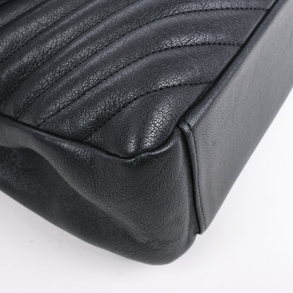 Sac bandoulière chaîne en cuir Saint Laurent Paris College noir