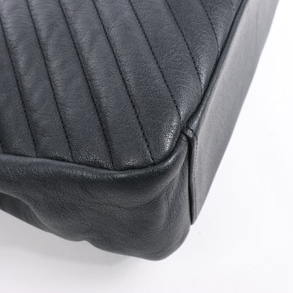 Sac bandoulière chaîne en cuir Saint Laurent Paris College noir