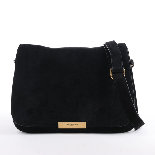 Saint Laurent Paris – Amalia – Schultertasche aus Wildleder in Schwarz