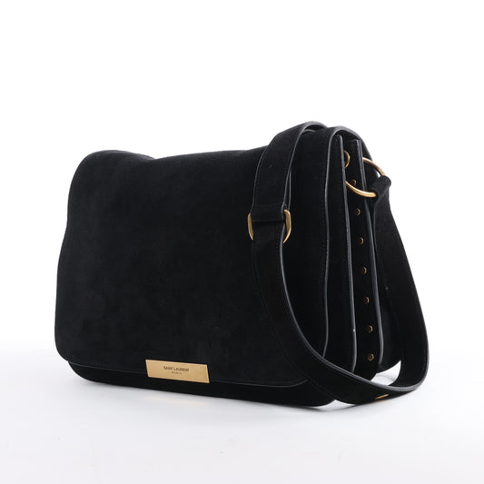 Saint Laurent Paris – Amalia – Schultertasche aus Wildleder in Schwarz
