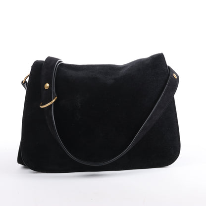 Sac à bandoulière Amalia en cuir et daim noir de Saint Laurent Paris