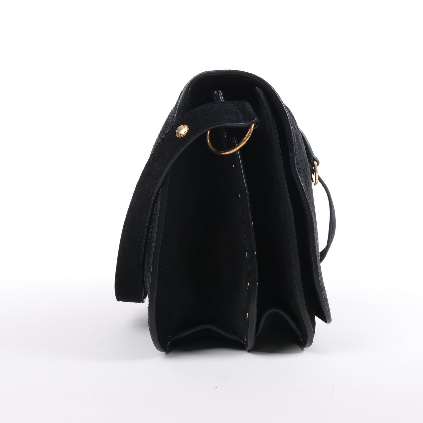 Sac à bandoulière Amalia en cuir et daim noir de Saint Laurent Paris