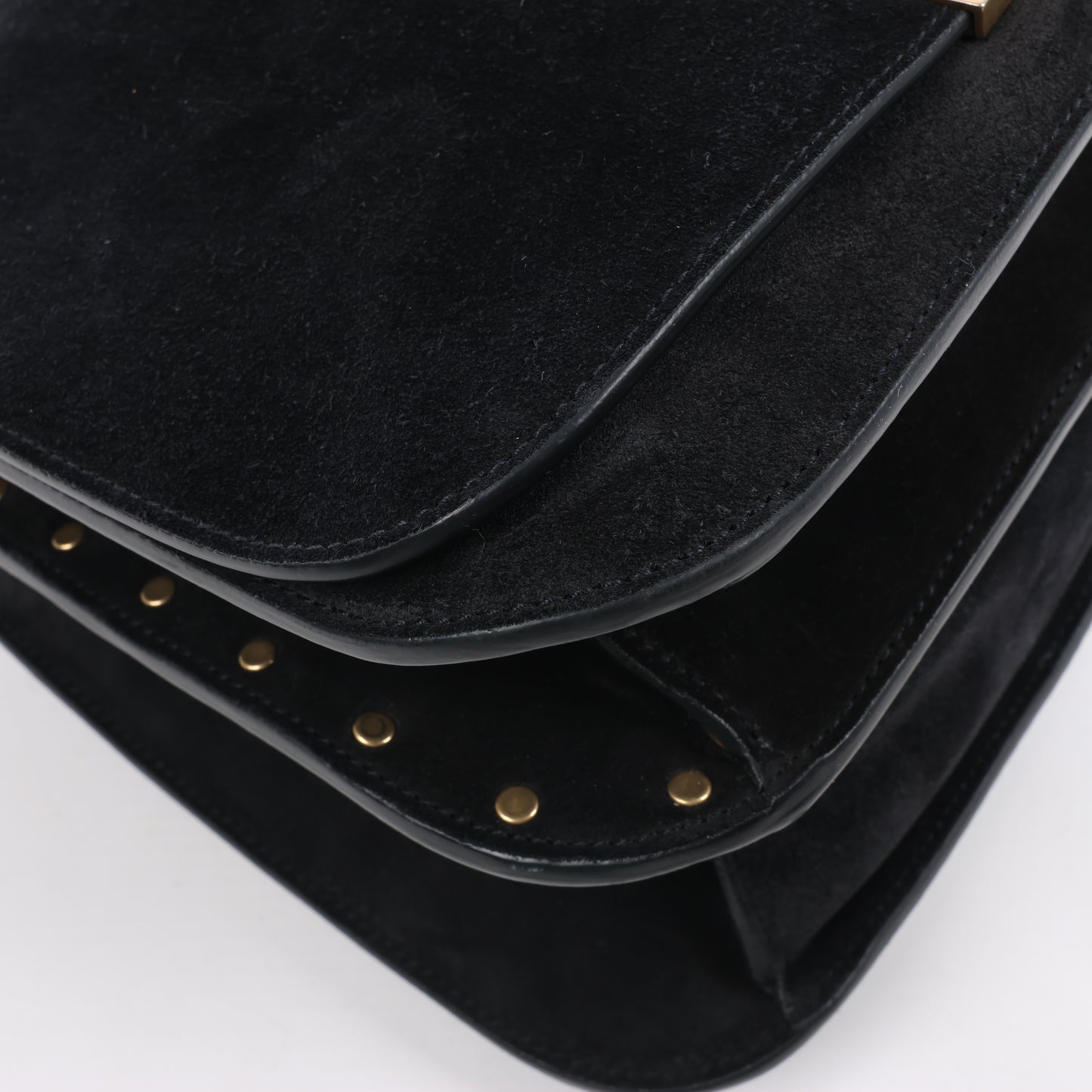 Sac à bandoulière Amalia en cuir et daim noir de Saint Laurent Paris