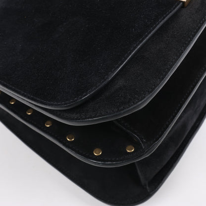 Saint Laurent Paris Amalia Leather Suede Shoulder bag in Black