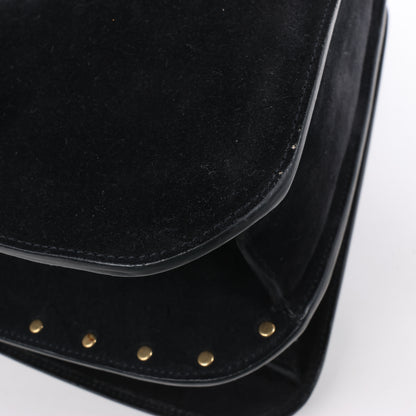 Sac à bandoulière Amalia en cuir et daim noir de Saint Laurent Paris