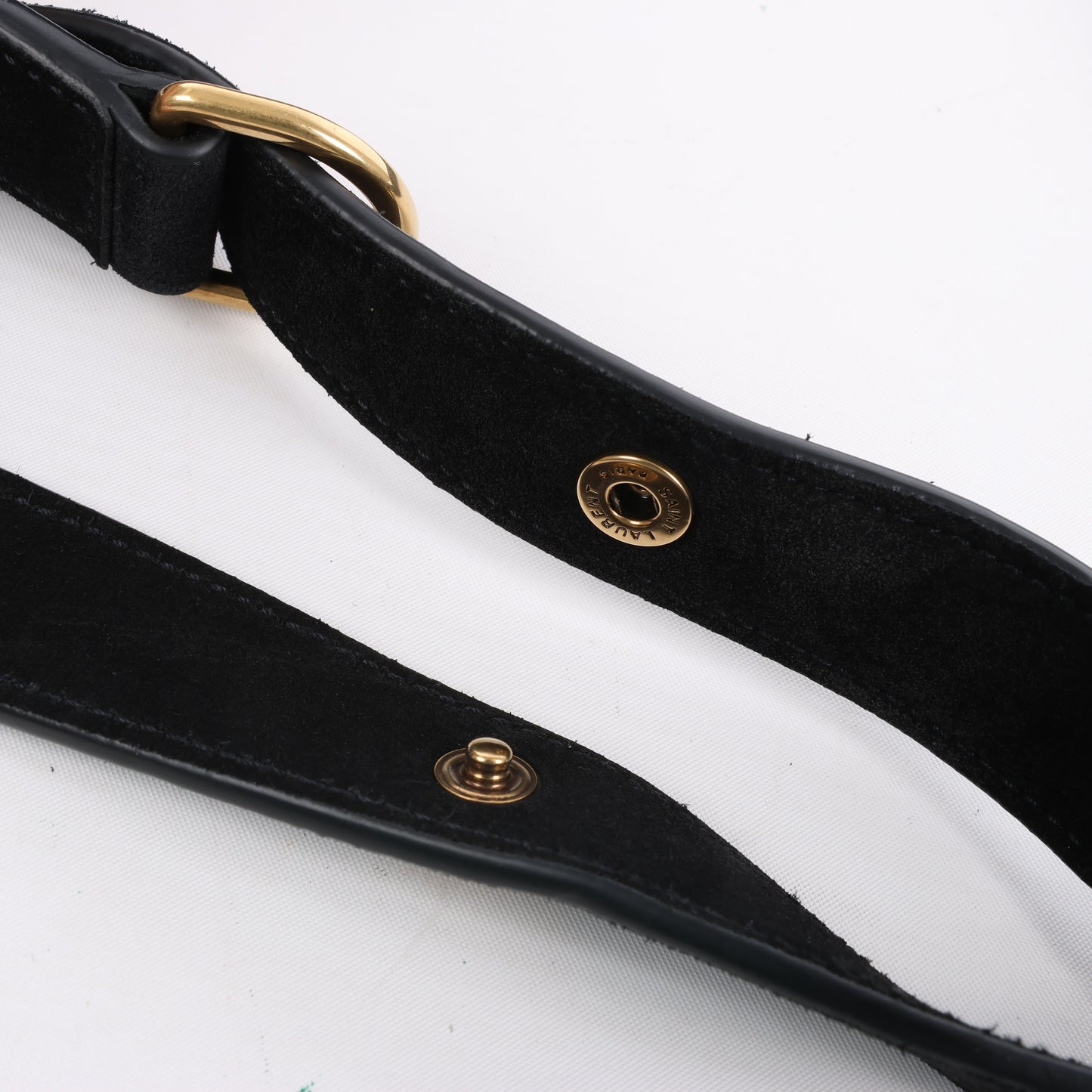 Sac à bandoulière Amalia en cuir et daim noir de Saint Laurent Paris