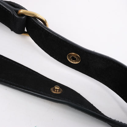 Sac à bandoulière Amalia en cuir et daim noir de Saint Laurent Paris