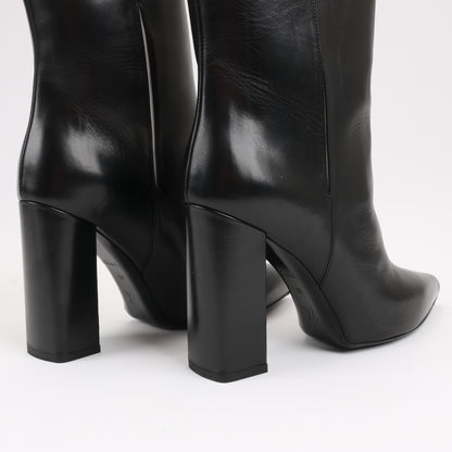 Louis Vuitton Match Making Line 17 years Leather Short Boots in Black BR0177, Size 39 EU