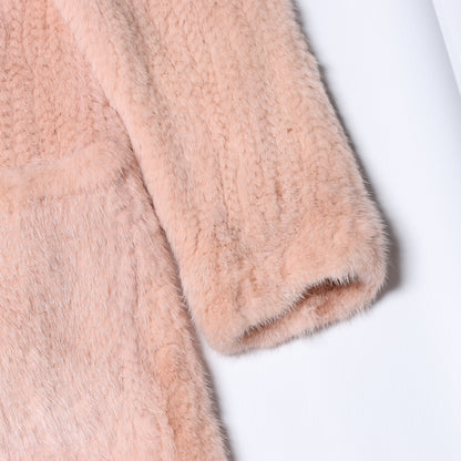 Escada Pink Mink Fur Coat, Size 38