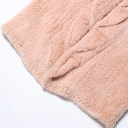 Escada Pink Mink Fur Coat, Size 38