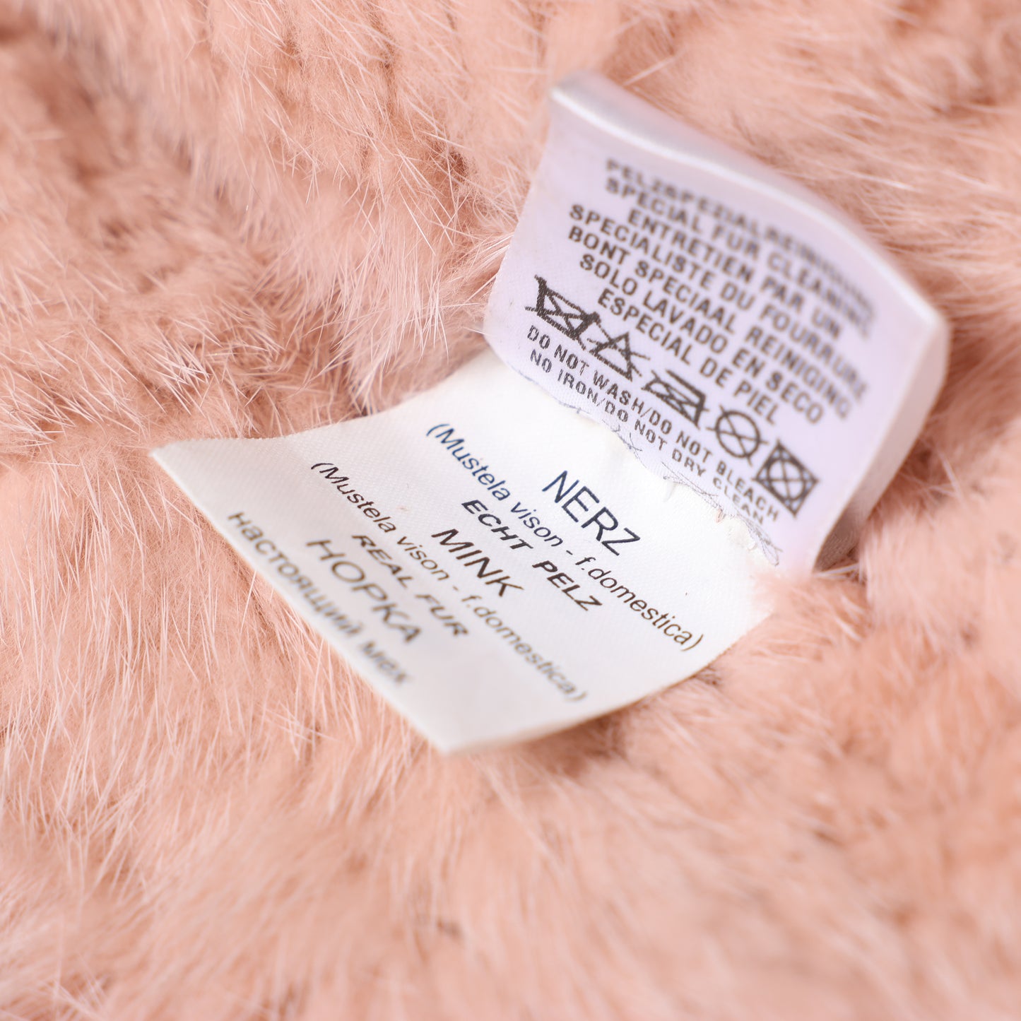 Escada Pink Mink Fur Coat, Size 38