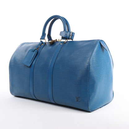 Louis Vuitton Epi Leder Keepall 45 Reisetasche in Blau M42975