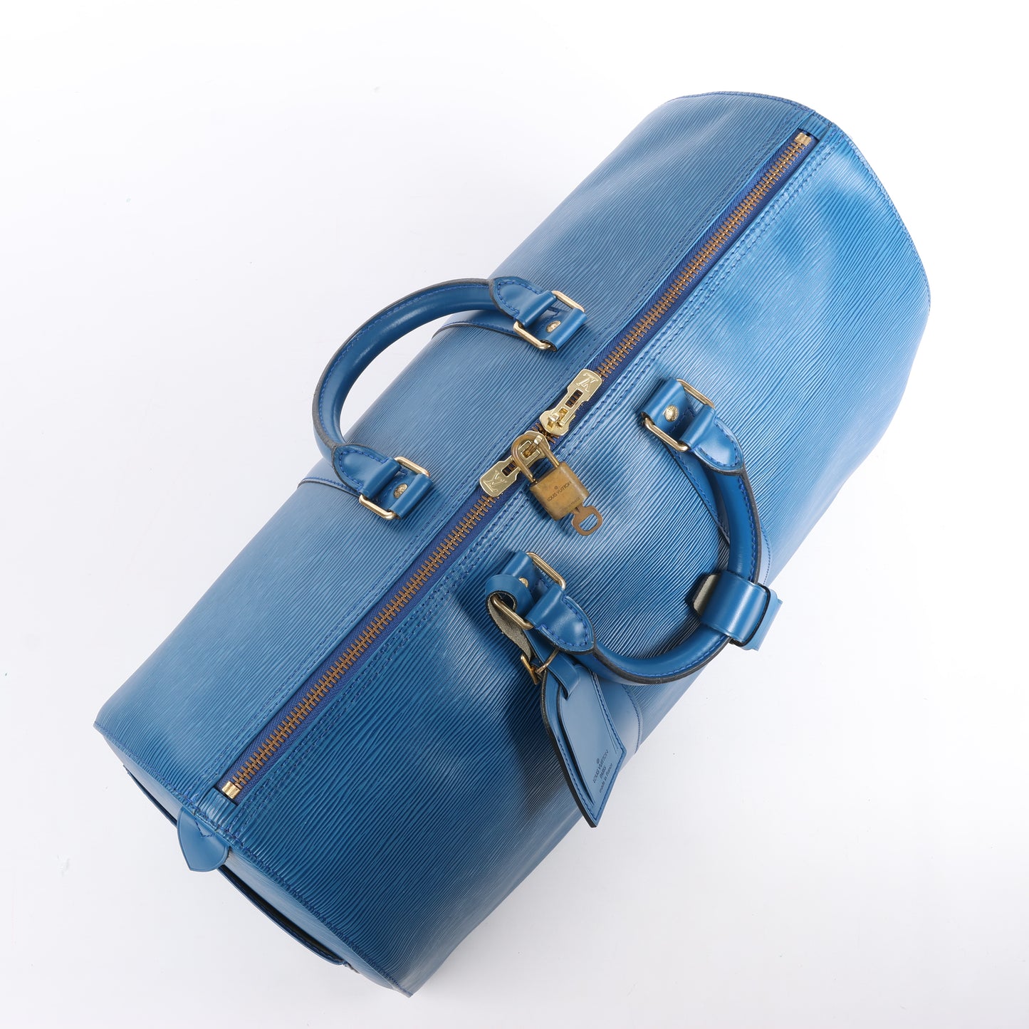Louis Vuitton Epi Leder Keepall 45 Reisetasche in Blau M42975