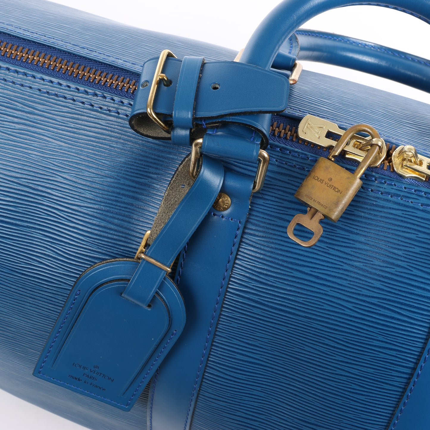 Louis Vuitton Epi Leder Keepall 45 Reisetasche in Blau M42975