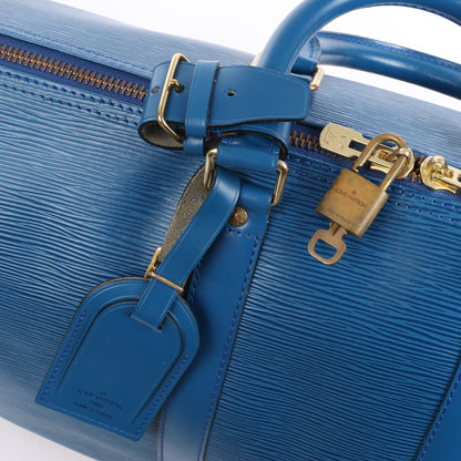 Louis Vuitton Epi Leder Keepall 45 Reisetasche in Blau M42975