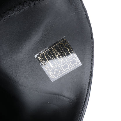 Dolce &amp; Gabbana Lederstiefel Schwarz x Rote Nieten Pailletten Patch in Größe 37 EU