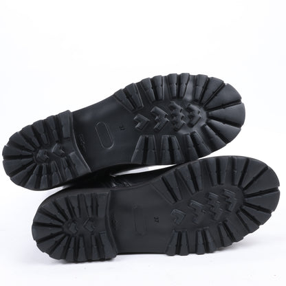 Dolce &amp; Gabbana Lederstiefel Schwarz x Rote Nieten Pailletten Patch in Größe 37 EU