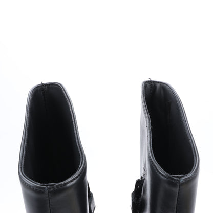 Dolce & Gabbana Leather Boots Black x Red Studs Sequins Patch in Size 37 EU