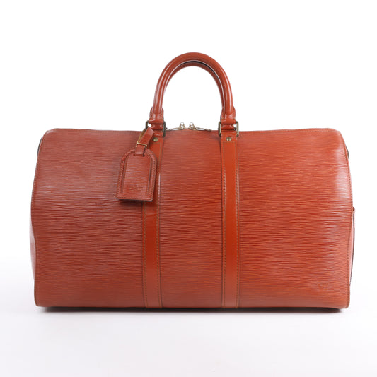 Louis Vuitton Epi Leder Keepall 45 Reisetasche in Braun M42978
