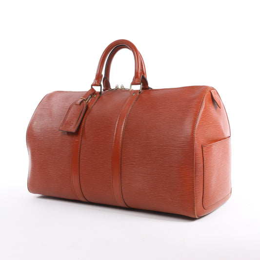Louis Vuitton Epi Leder Keepall 45 Reisetasche in Braun M42978