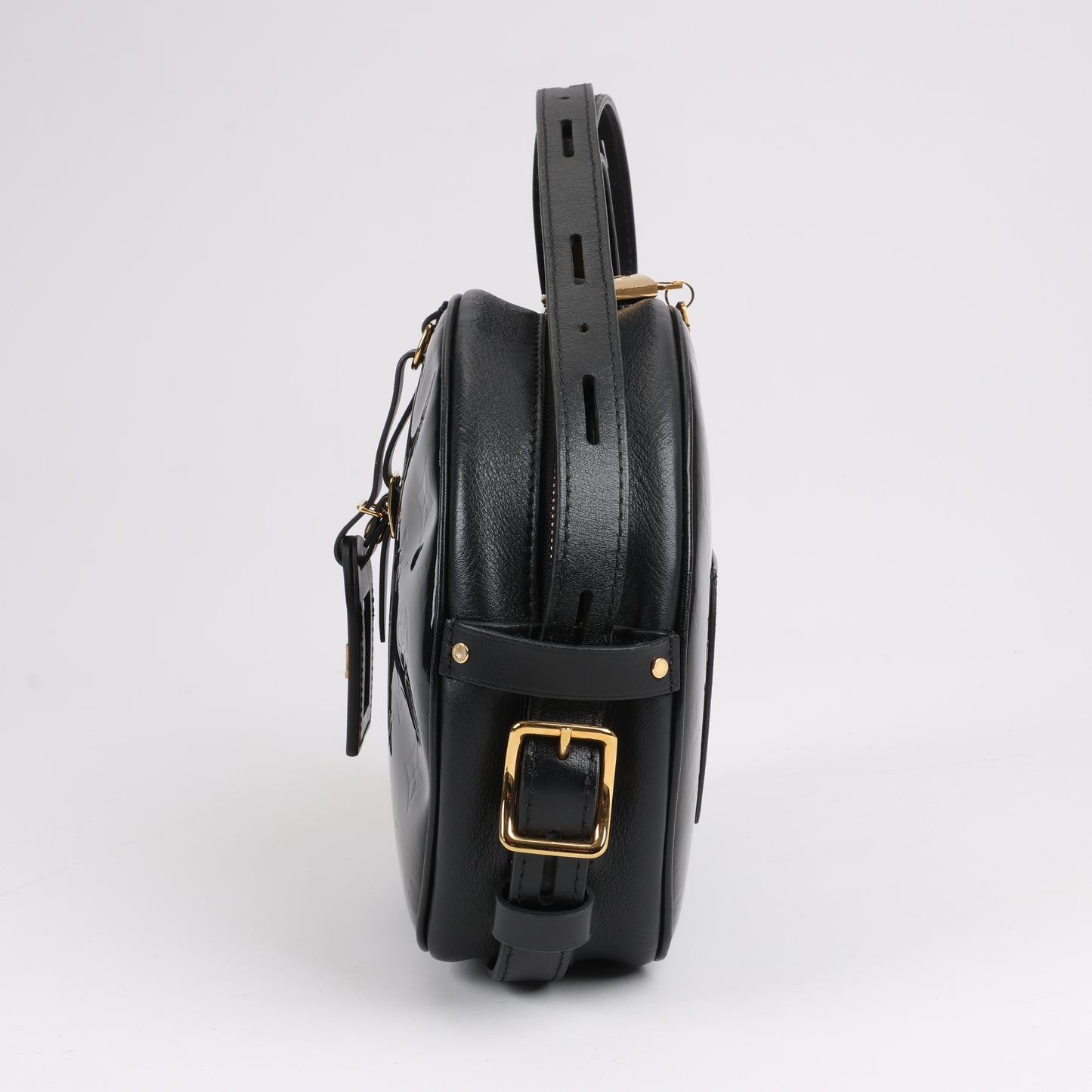 Louis Vuitton Boite Chapeau Souple Vernis Leder Umhängetasche in Schwarz M53999