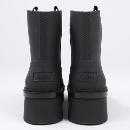 Chloe Rubber Rain Ankle Boots in Black 032324, Size 39 EU
